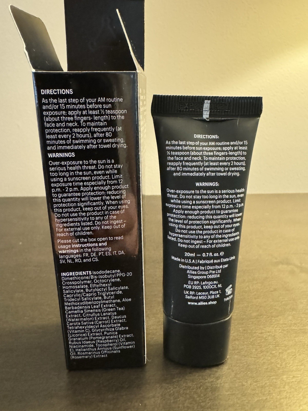 Allies of Skin The One SPF 50 Invisible Sunscreen Gel 20 ml .67 oz Travel Size