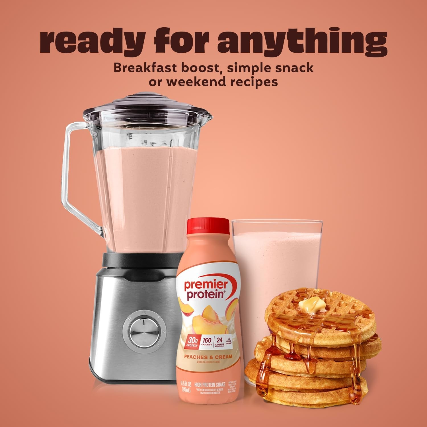Premier Protein Shake, Peaches & Cream, 30g Protein, 11.5 fl oz, 12 ct
