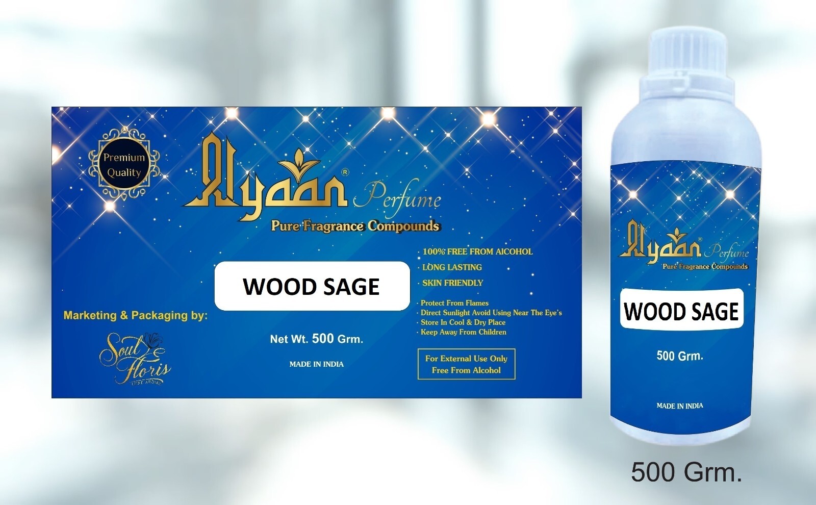 Alyaan WOOD SAGE Concentrated Perfume Oil Fresh Festive Fragrance Attar Oil