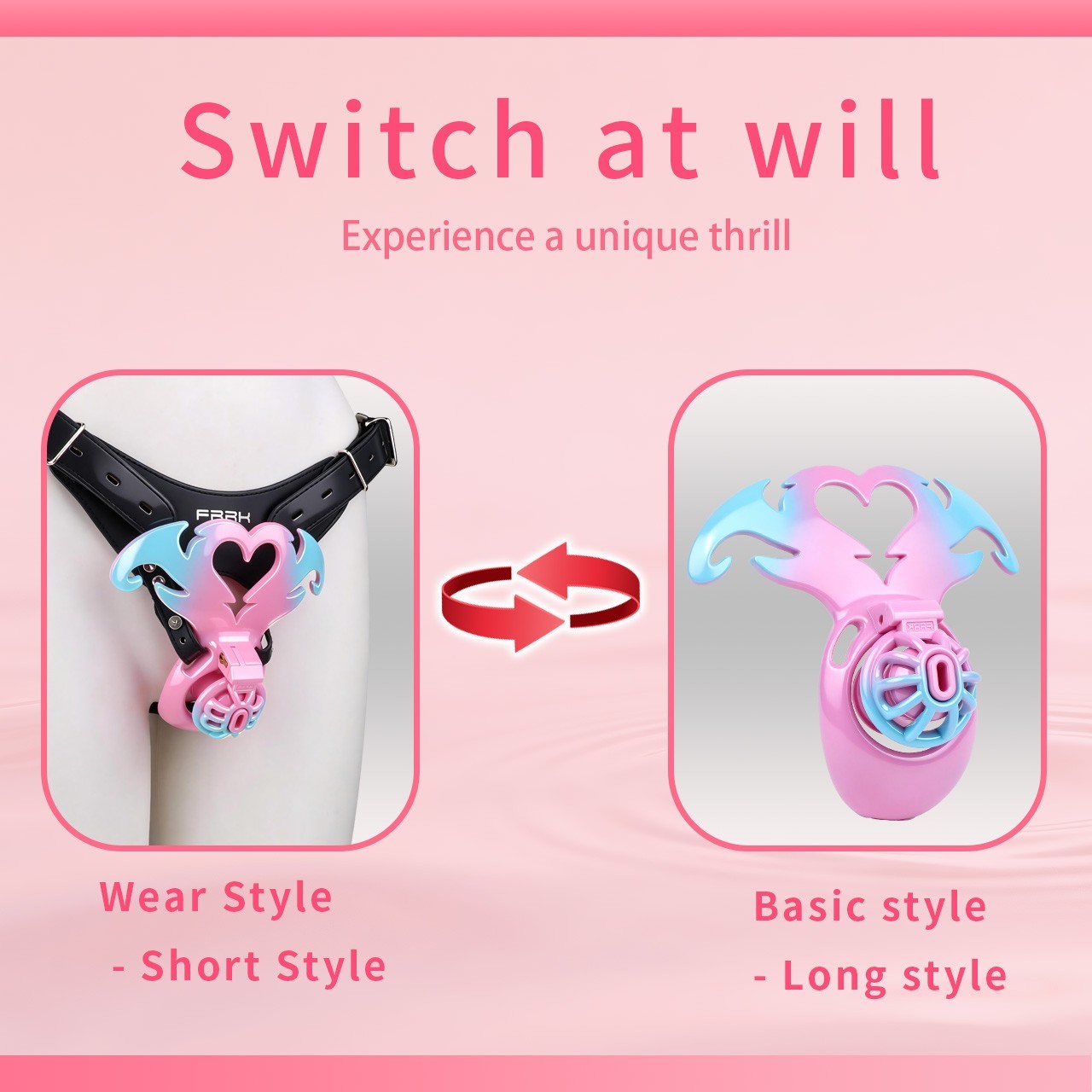 ABS Resin Sissy Chastity Cage Negative Restraint Device Locking Belt for Male US