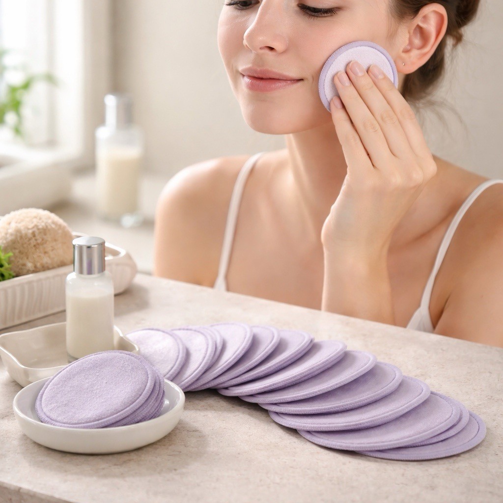 Reusable Makeup Remover Pads 20 Pack Washable Cotton Facial Cleansing Rounds