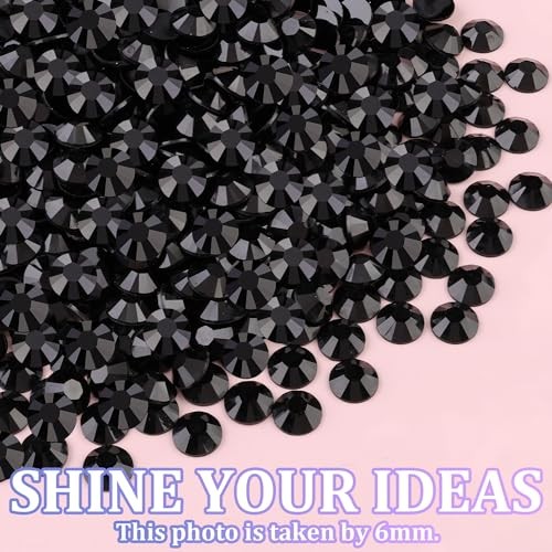 16000Pcs Resin Jelly Rhinestones for Crafting Medium Pack + 3Pcs Glue Black