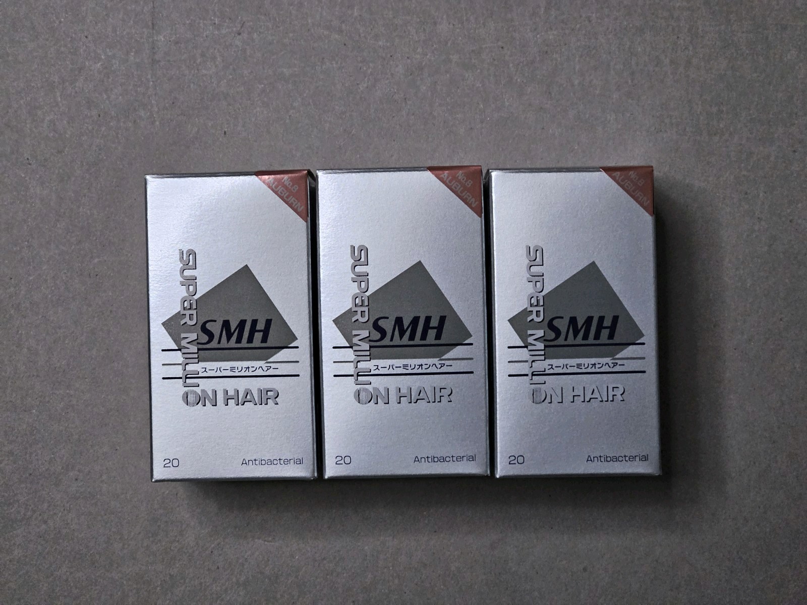 SUPER MILLION HAIR 20g X 3 Hair Loss Thining NO 8 Auburn For Men & Women NEW