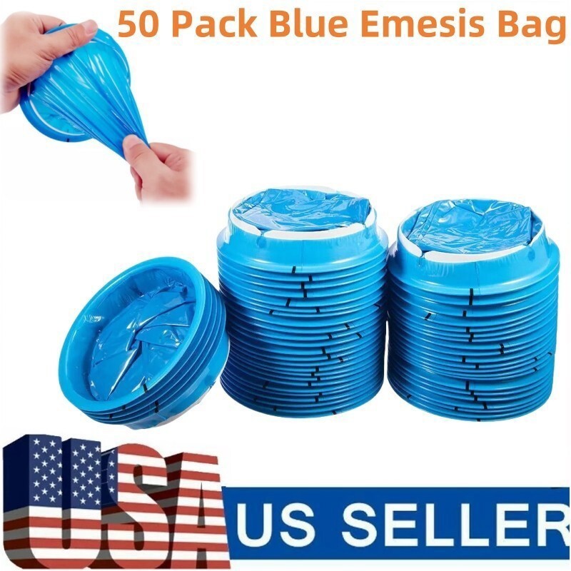 25-50Pack Emesis Bag, Disposable Vomit Bags, Aircraft Barf Bags Car Sickness Bag