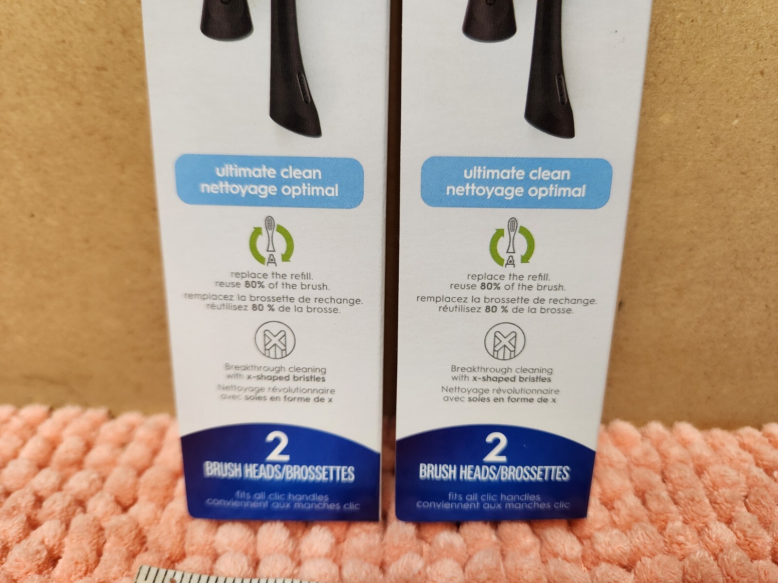 Oral B Clic Brush Heads Replacement Brush Head Black 2 Pack Lot Of 2 NEW