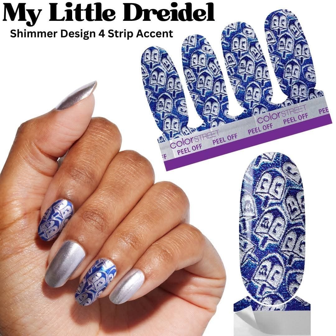 Color Street Nail Polish Strips MY LITTLE DREIDEL (FSS129) Accent Pack Hanukkah