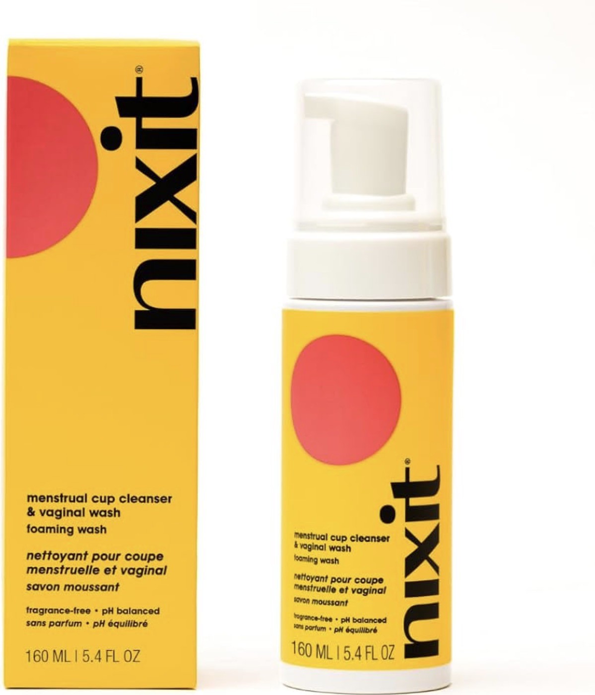 Nixit Menstrual Cup & Feminine Foaming Wash, 5.51 fl oz Pack of 2