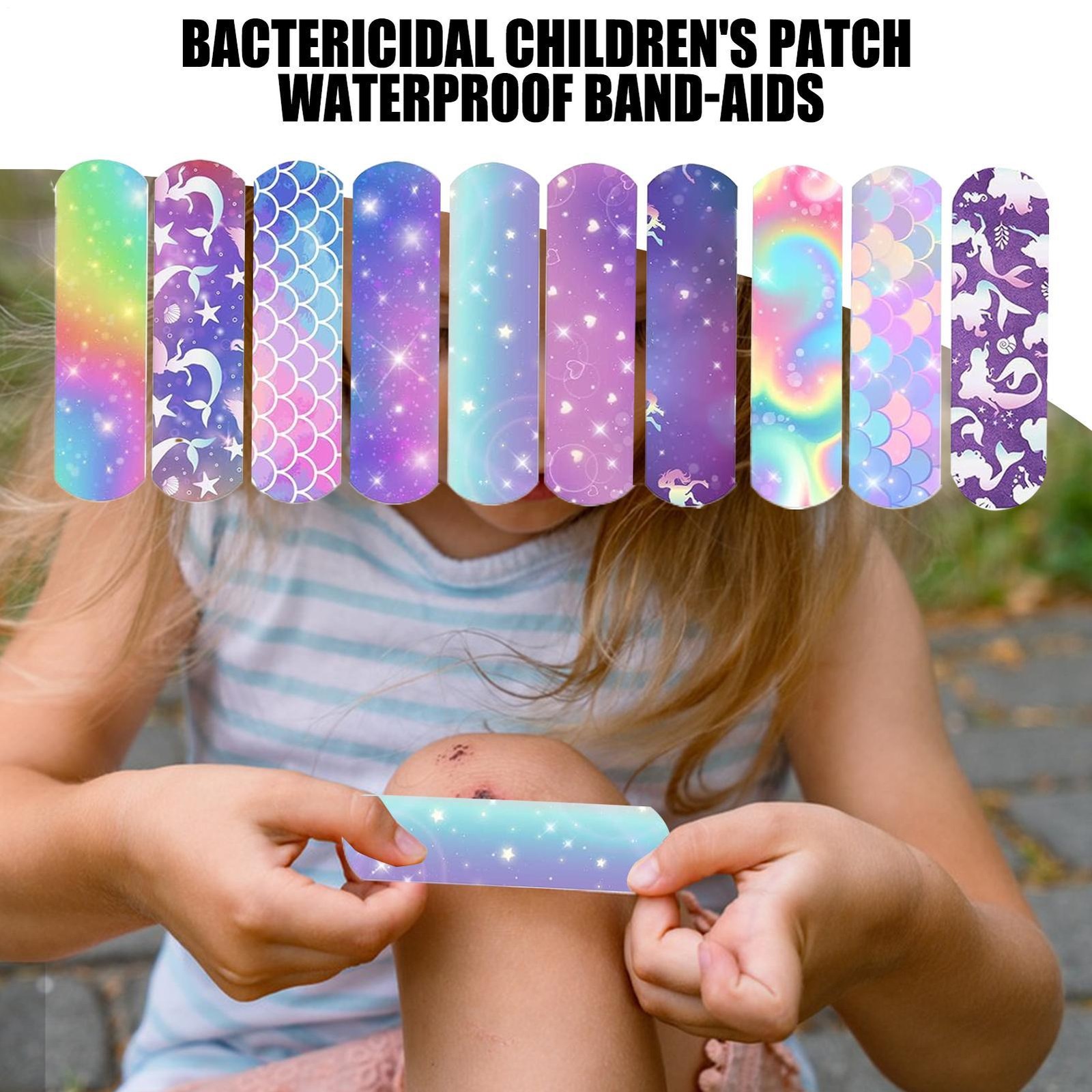 Colorful Kids Bandages Waterproof Bandage Strips Patch 10 Count Wound Care