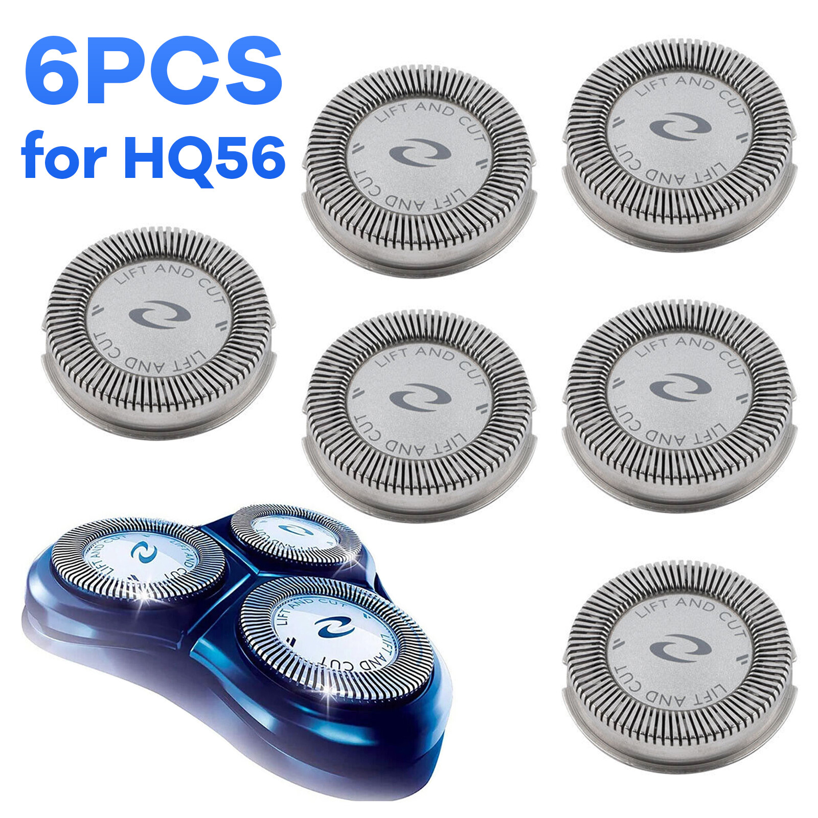 HQ3 HQ4 HQ55 Blades Replacement Heads for Philips Norelco Shavers HQ56 (6-Pack)