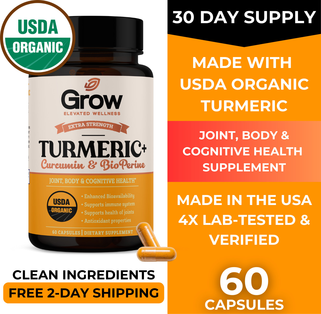 Organics, Extra Strength Turmeric, Inflammatory Response, 120 Vegan Tablets