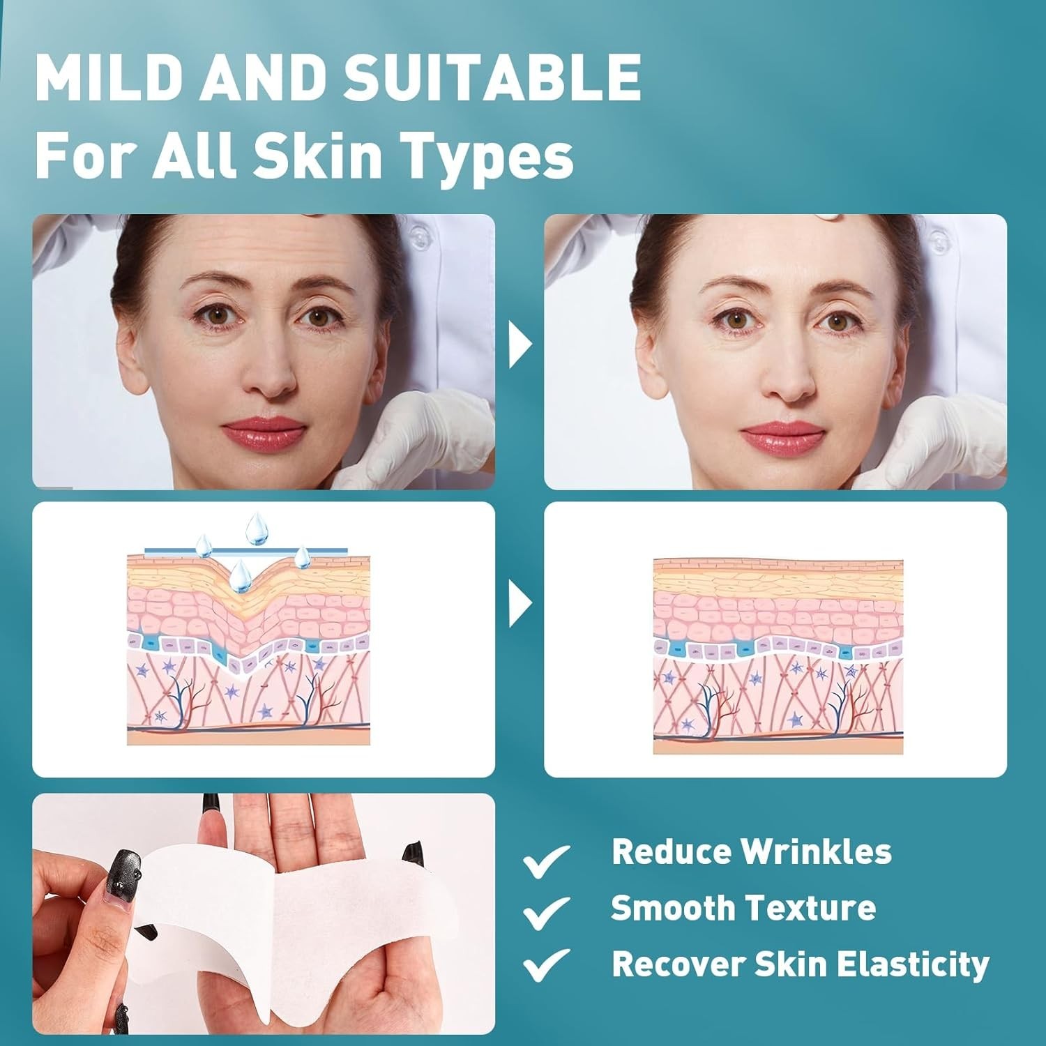 28 Pcs Forehead Wrinkle Patches – anti Wrinkle Facial Patches with Collagen and