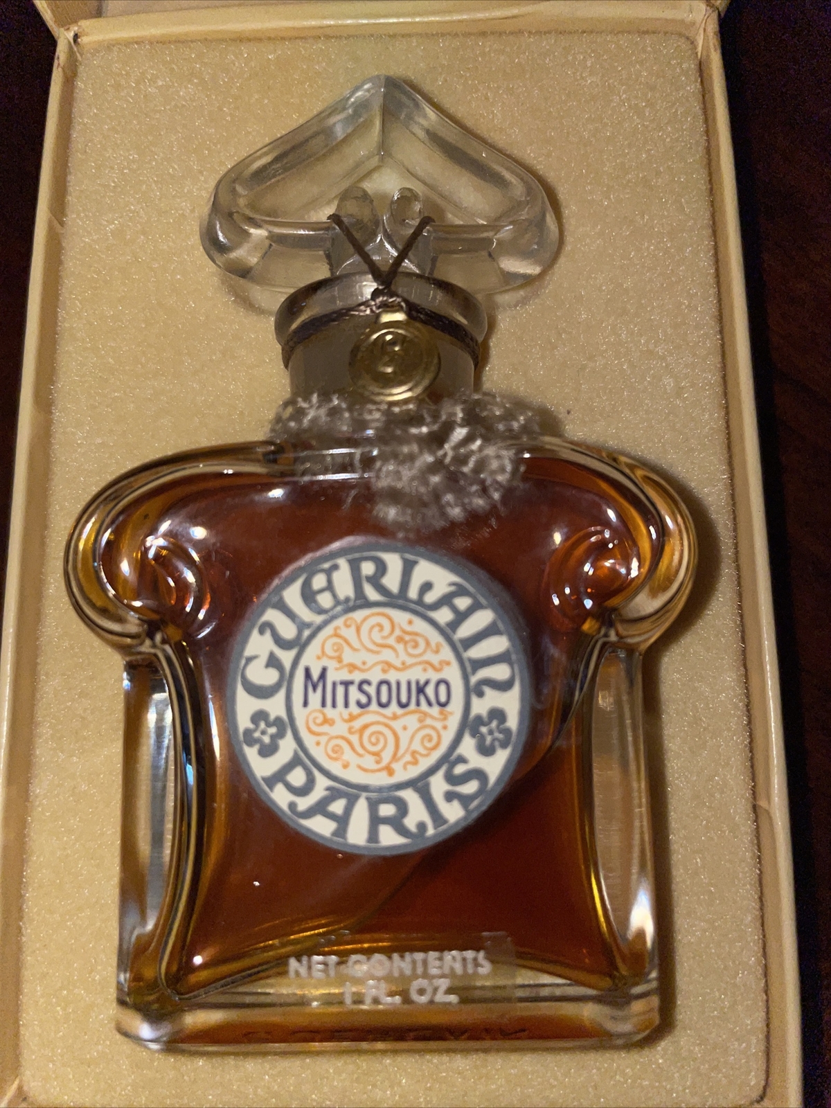 GUERLAIN PARIS MITSOUKO PURE. PARFUM 30ML/1oz 1970 CORDED SEAL COLLECTIBLE