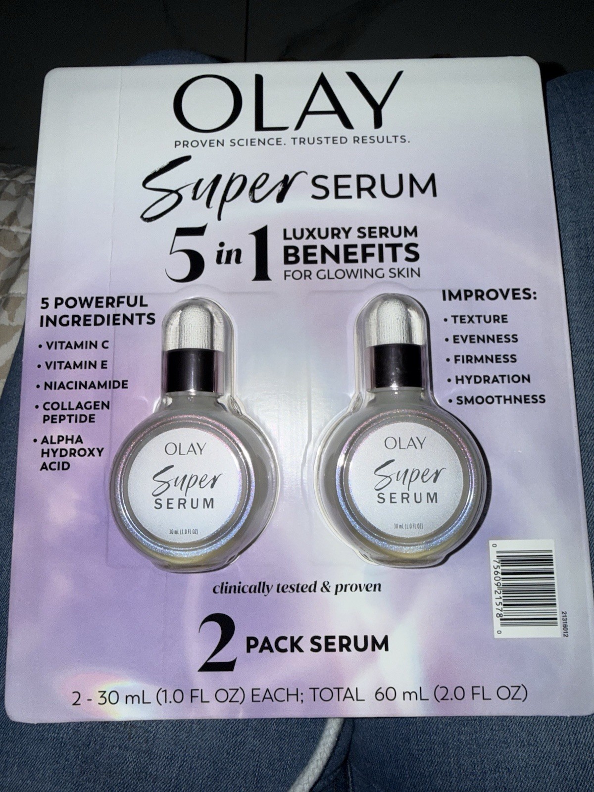 Olay Super Serum Face Serum 5-in-1 2 Pack 2 x 1 fl oz Vitamin C + E
