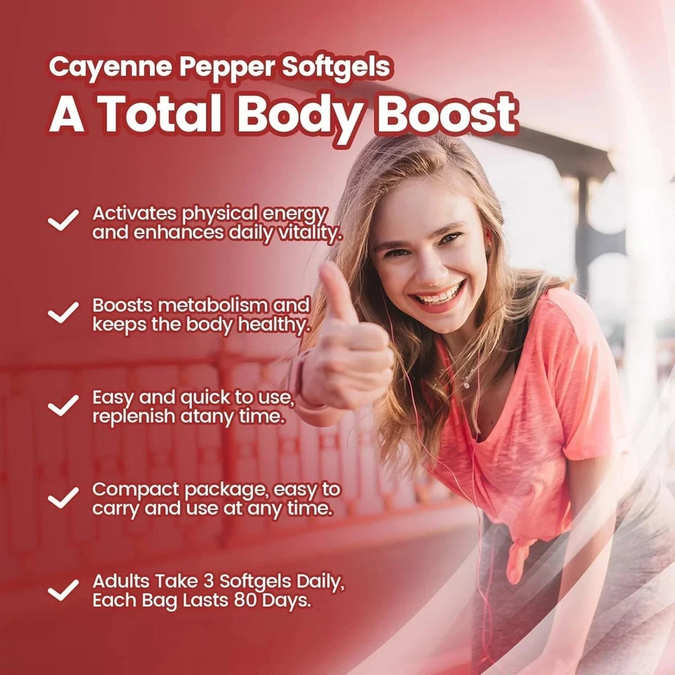 VivoNu Cayenne Pepper Softgels Supplement – 12-in-1 Botanical Softgels – 9000mg