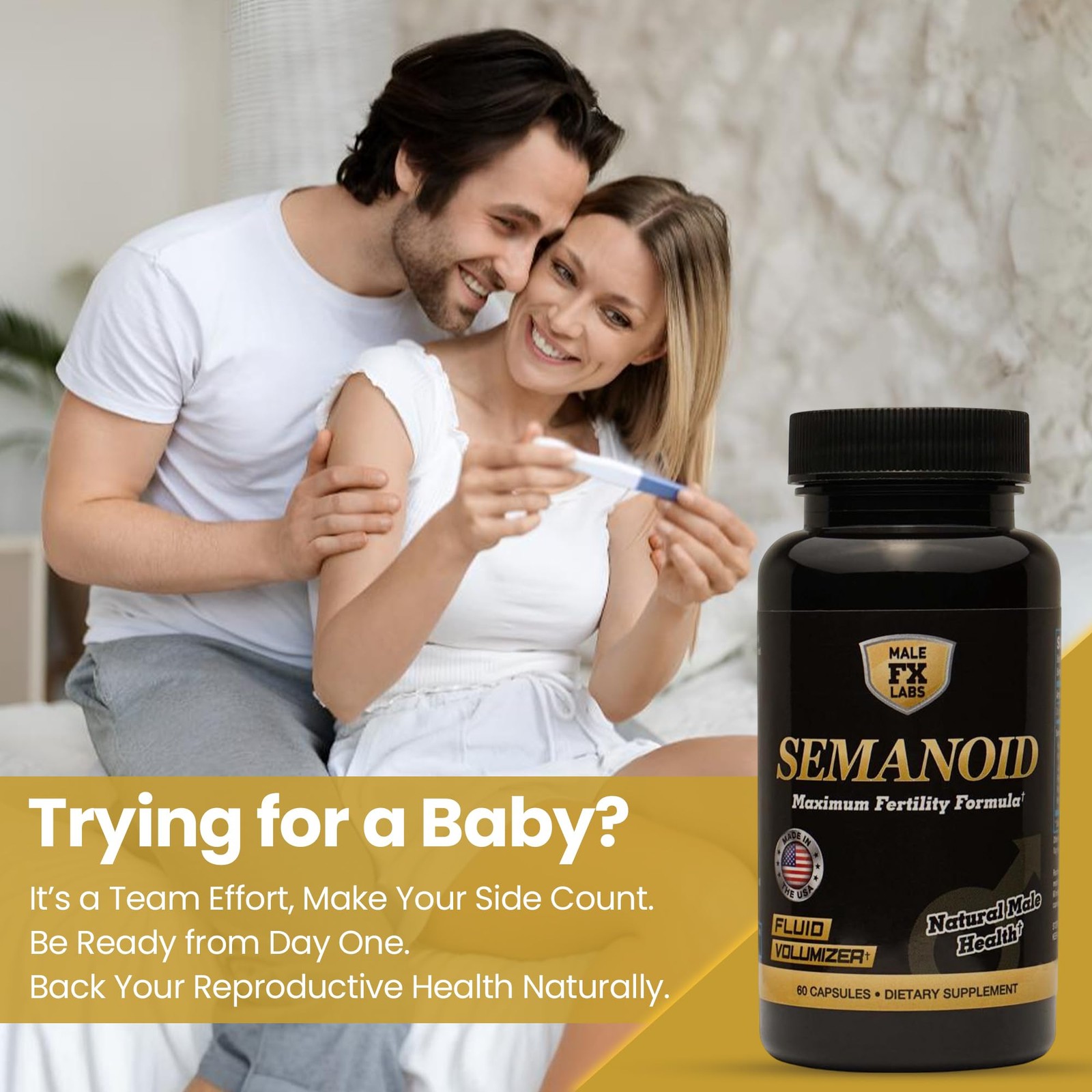 SEMANOID (60 Caps) Maximum Fertility Formula and Semen Volumizer – Advanced Fert