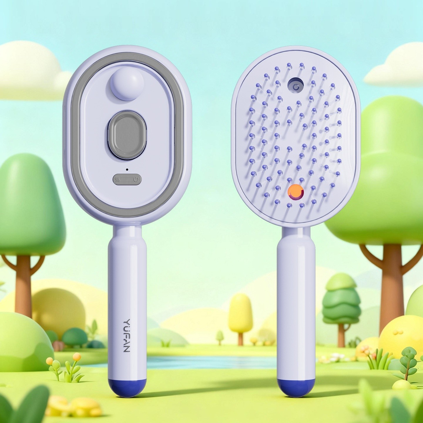Electric Spray Hair Brush USB Rechargeable Scalp Massager Anti Static Comb