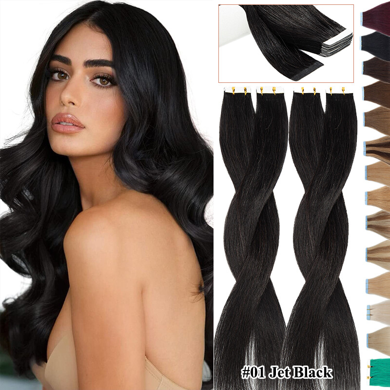 Thick 2.5g/pcs Tape In 100% Human Hair Extensions Invisible Hairpiece Skin Weft