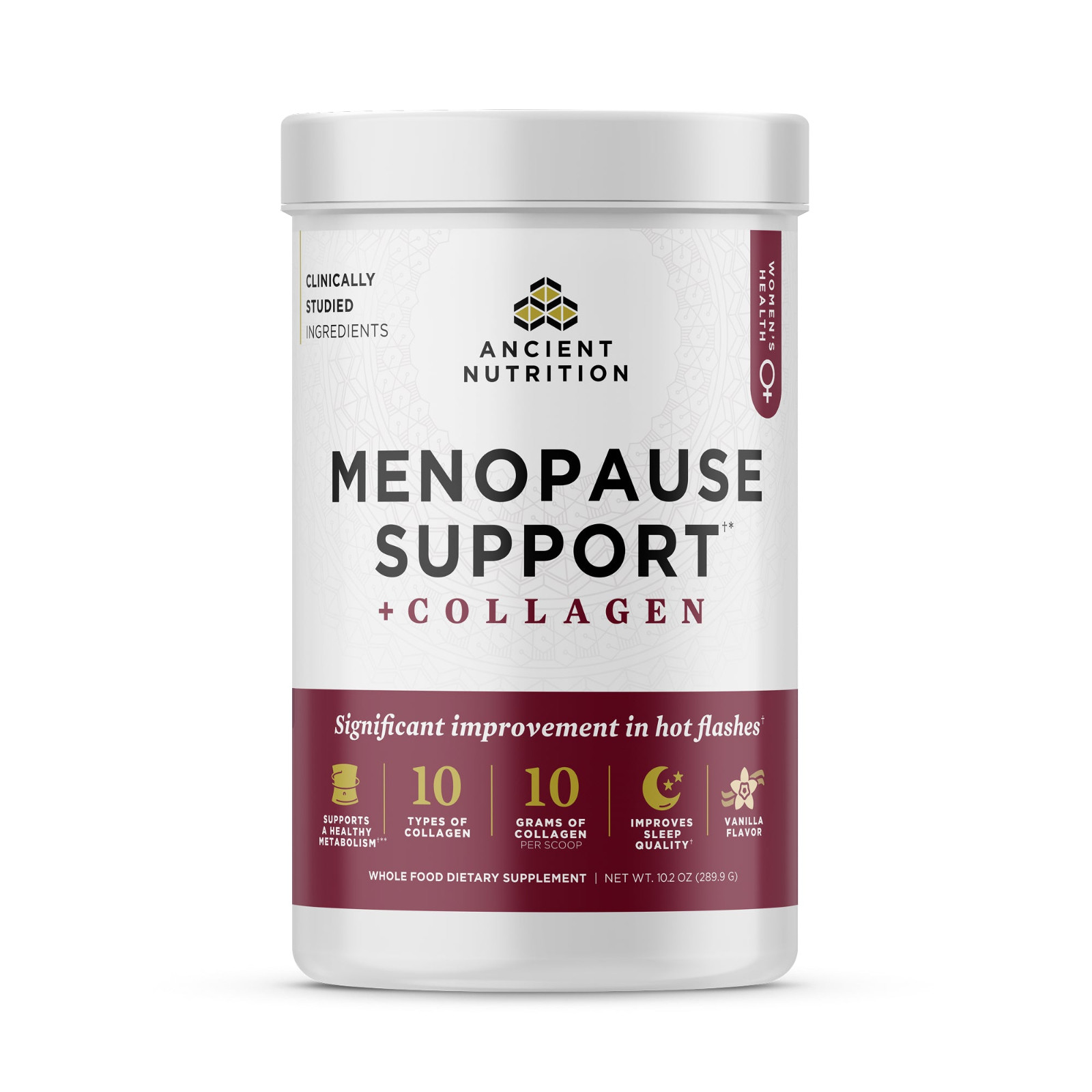 Ancient Nutrition Menopause Support + Collagen Vanilla Flavor 19.2 oz Free Ship