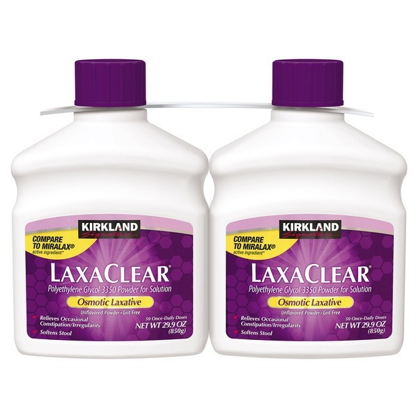 Kirkland Signature LaxaClear Polyethylene Glycol 3350 Laxative, 100 Doses