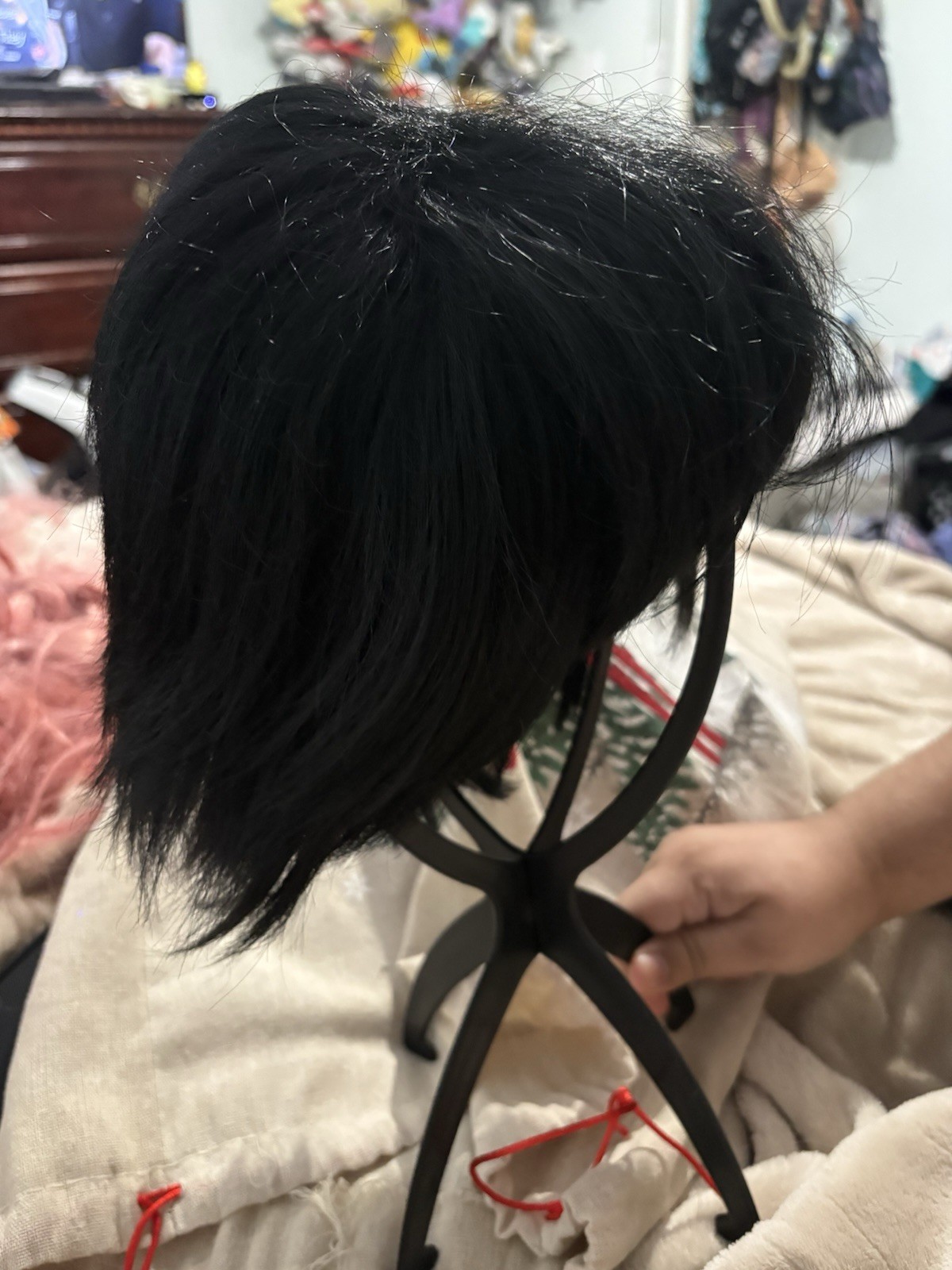 Black Straight Bob Wig Hairpiece, Straight Texture, Black Hair Color Shade Wig