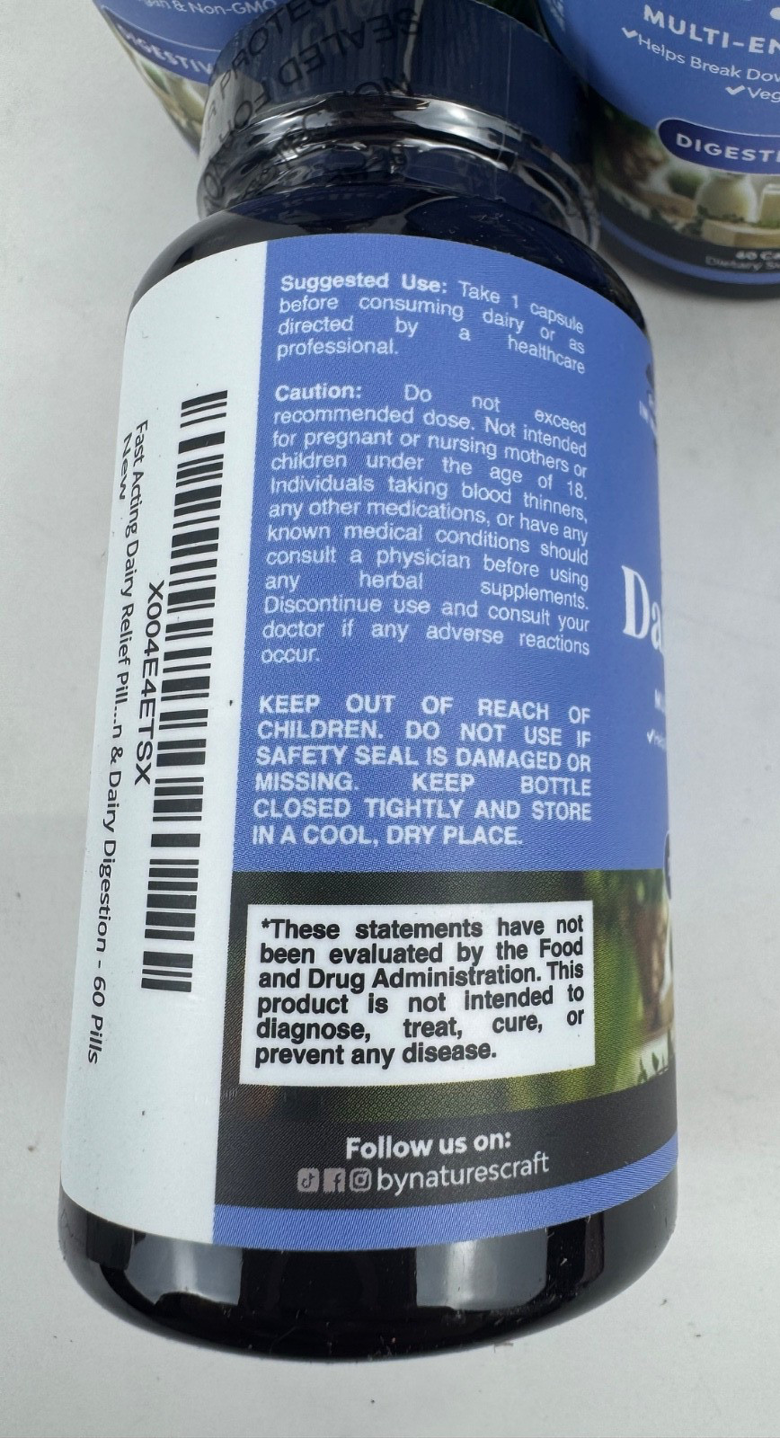 4X Lactose Intolerance Pills 60 Days Supply Fast Acting Dairy Digestive Enzyme