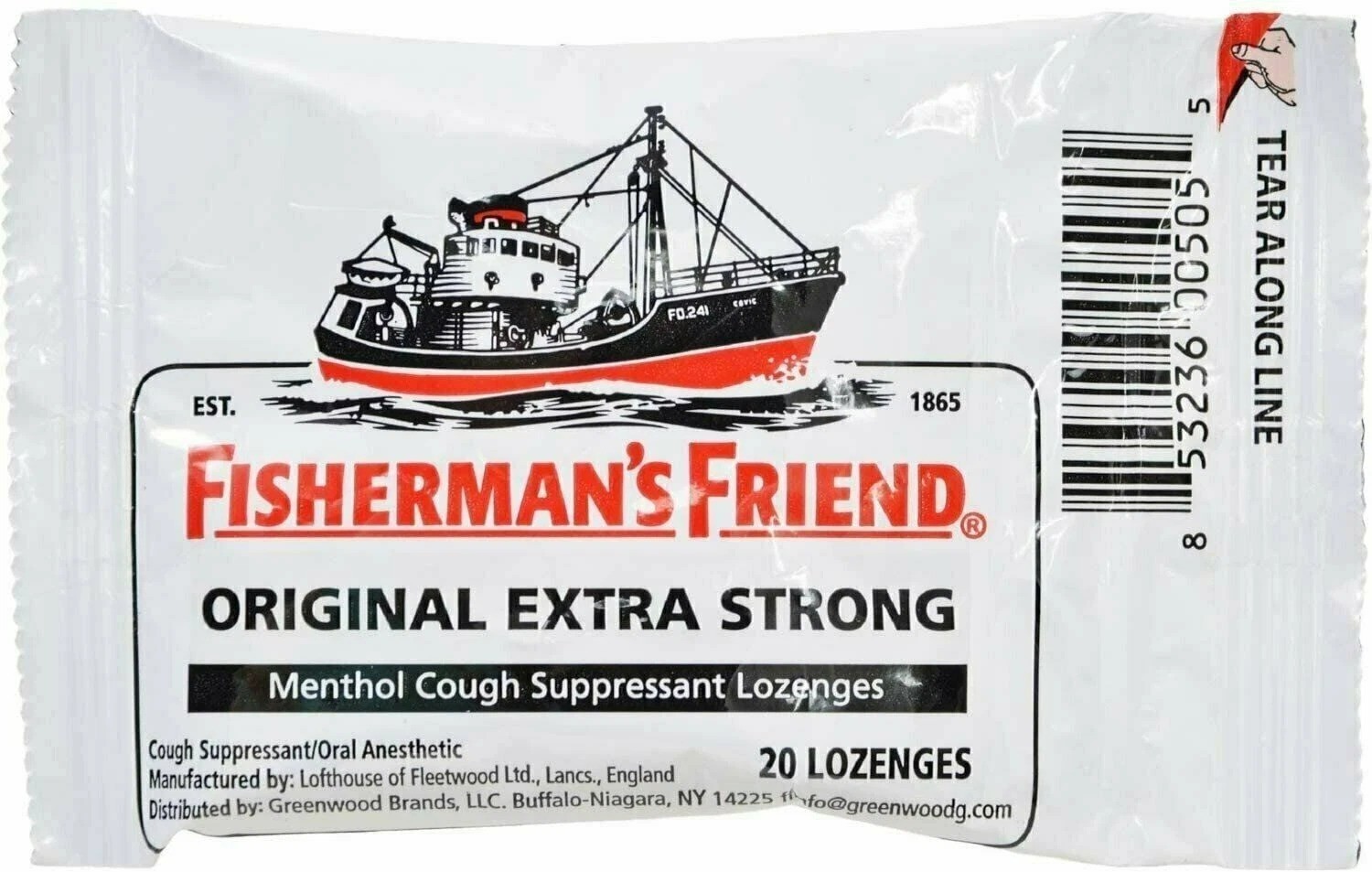 12 Pack Fisherman’s Friend Extra Strong Menthol Cough Suppressant 20 Ct Each