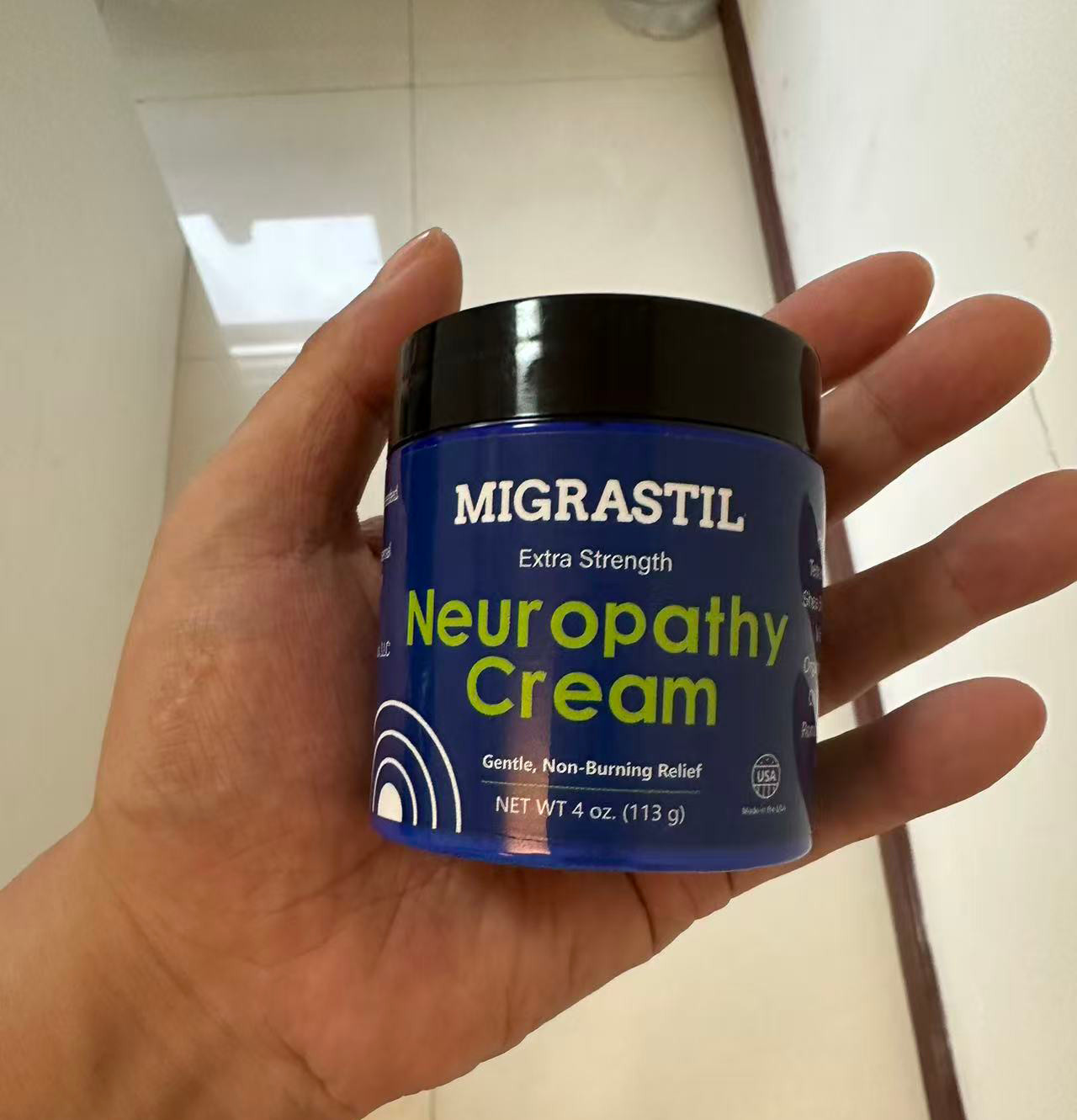 Basic Vigor Migrastil Extra Strength Soothing Cream for Feet Legs and Hands 4 oz