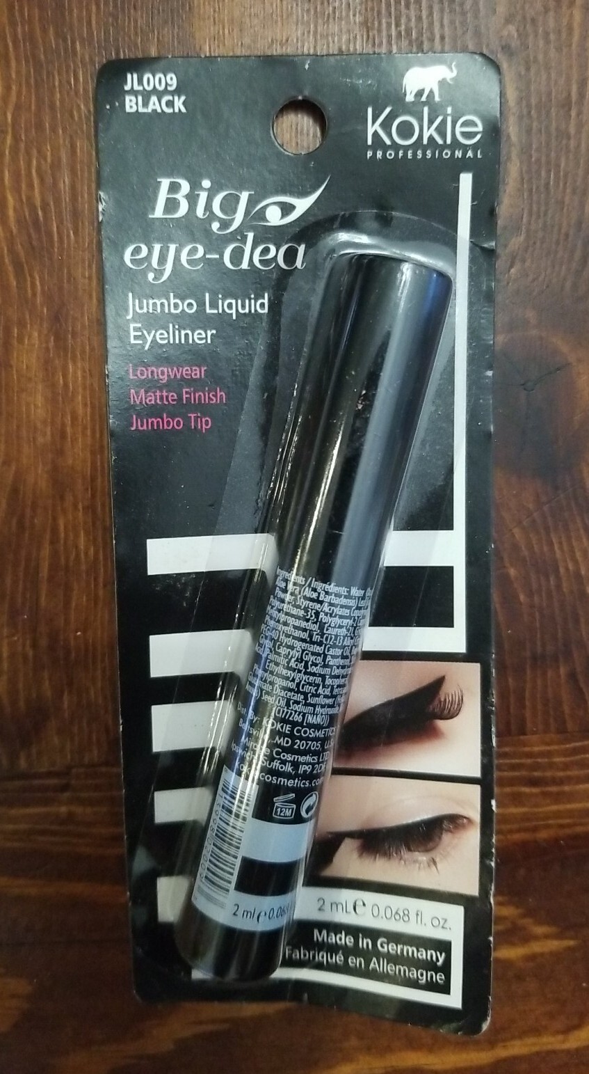 Kokie Cosmetics Big Eye-Dea Jumbo Liquid Eyeliner, Black, 0.068 Fl Oz