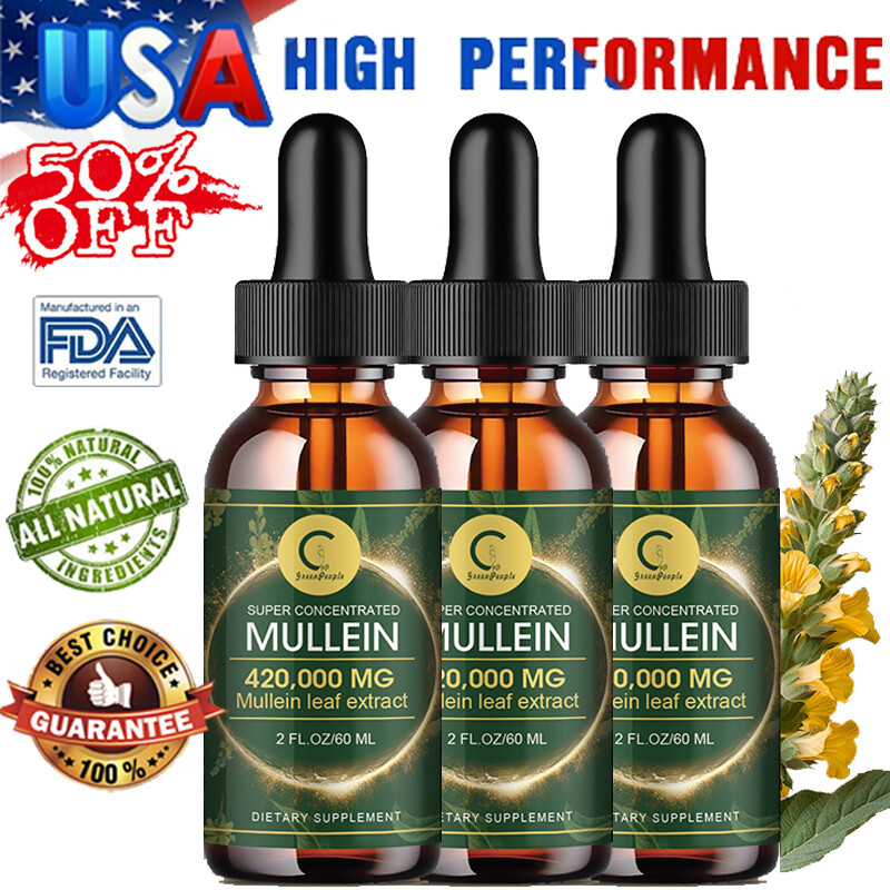 3 Bottles Mullein Leaf Drops Lung Cleanse Respiratory Herbal Drop Health Care
