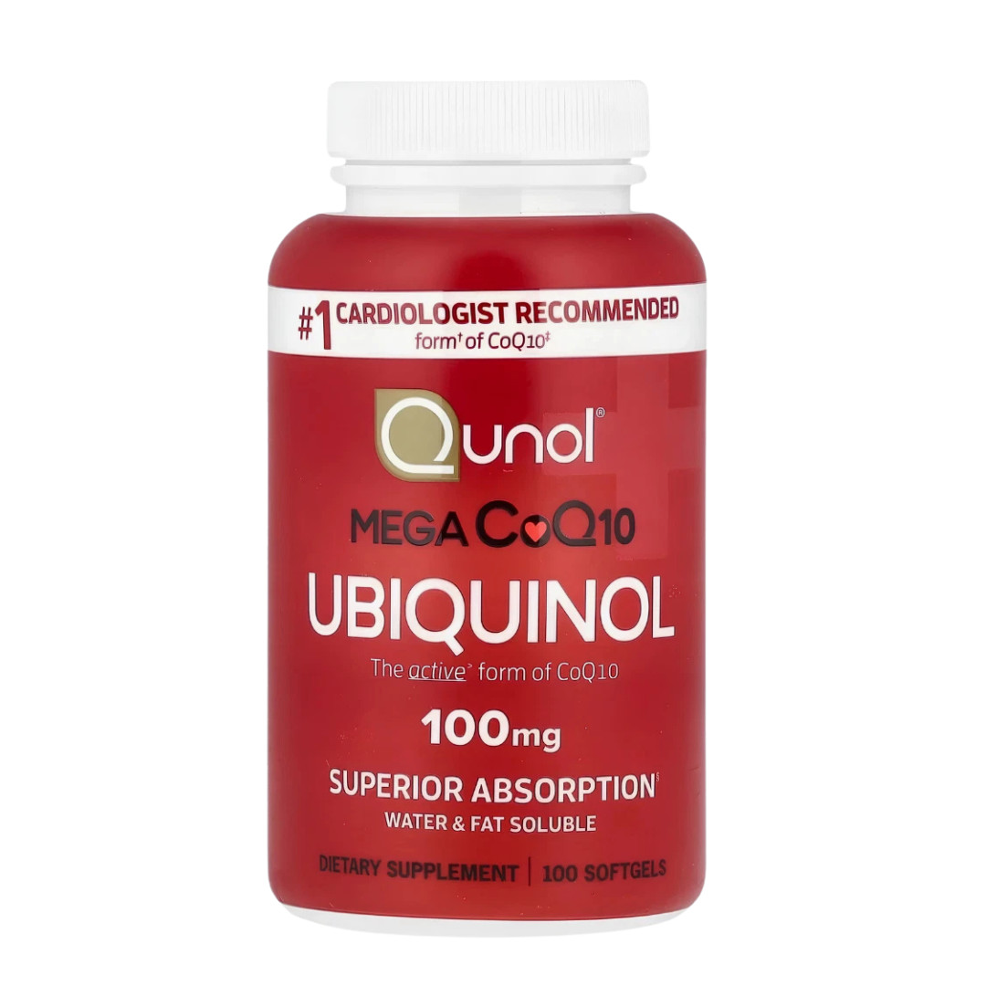 Qunol Mega Ubiquinol CoQ10 100mg Superior Absorption – 100 Softgels