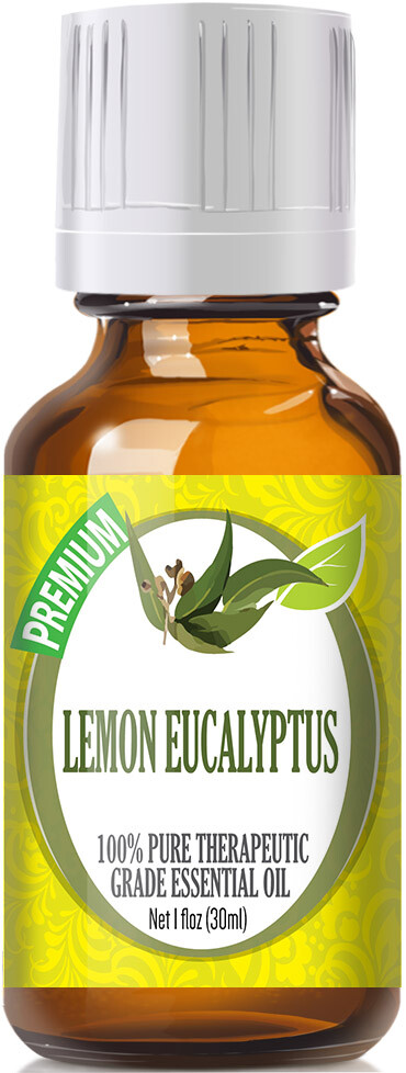 Lemon Eucalyptus Essential Oil (100% Pure & Natural) Glass Bottle + Euro Dropper