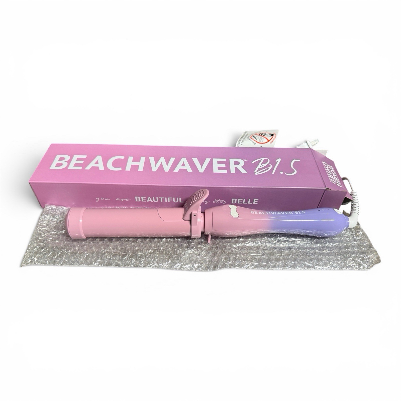 Beachwaver B1.5 in Ceramic Rotating Curling Iron 410°F Pink/Purple