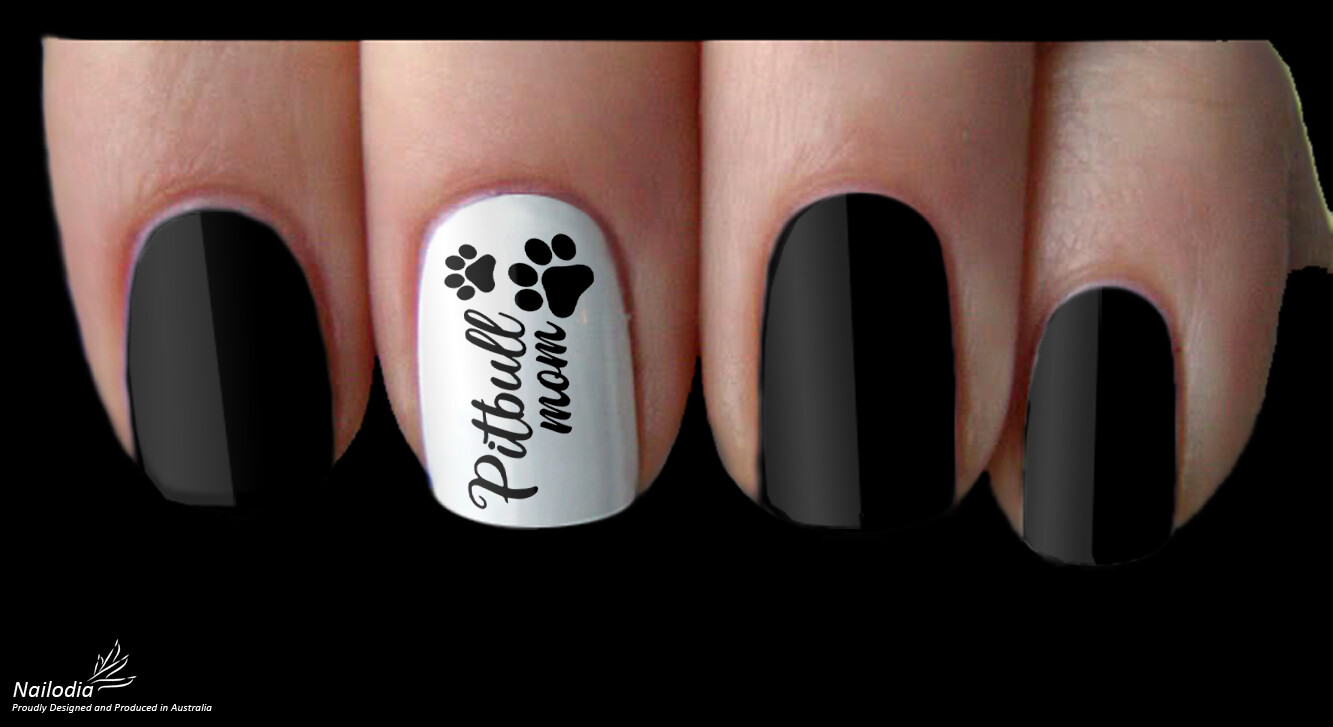 Pitbull Dog Puppy Nail Art Decal Sticker Water Transfer Slider – Pet Theme