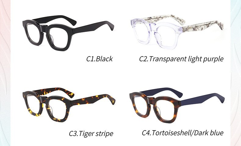 Luxury Acetate Thick Eyeglasses frames Retro Unisex Spectacles Glasses 47 23 147