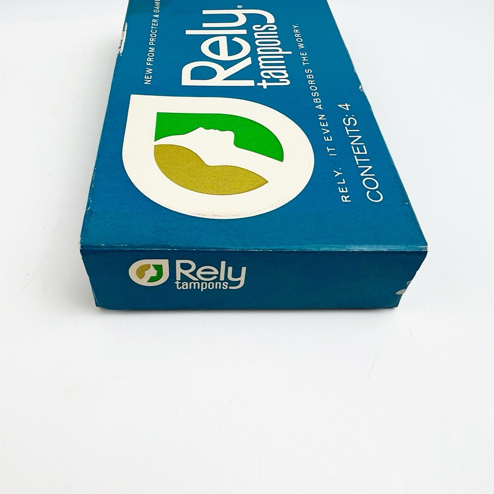 Vintage Rely Tampons 4 Ct Box Sealed Feminine Hygiene Procter & Gamble Prop New
