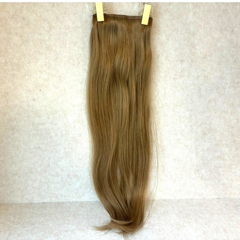 BELLAMI Silk Seam #8 Ash Brown 26″ 4 Wefts 130g Clip In Human Hair Extensions