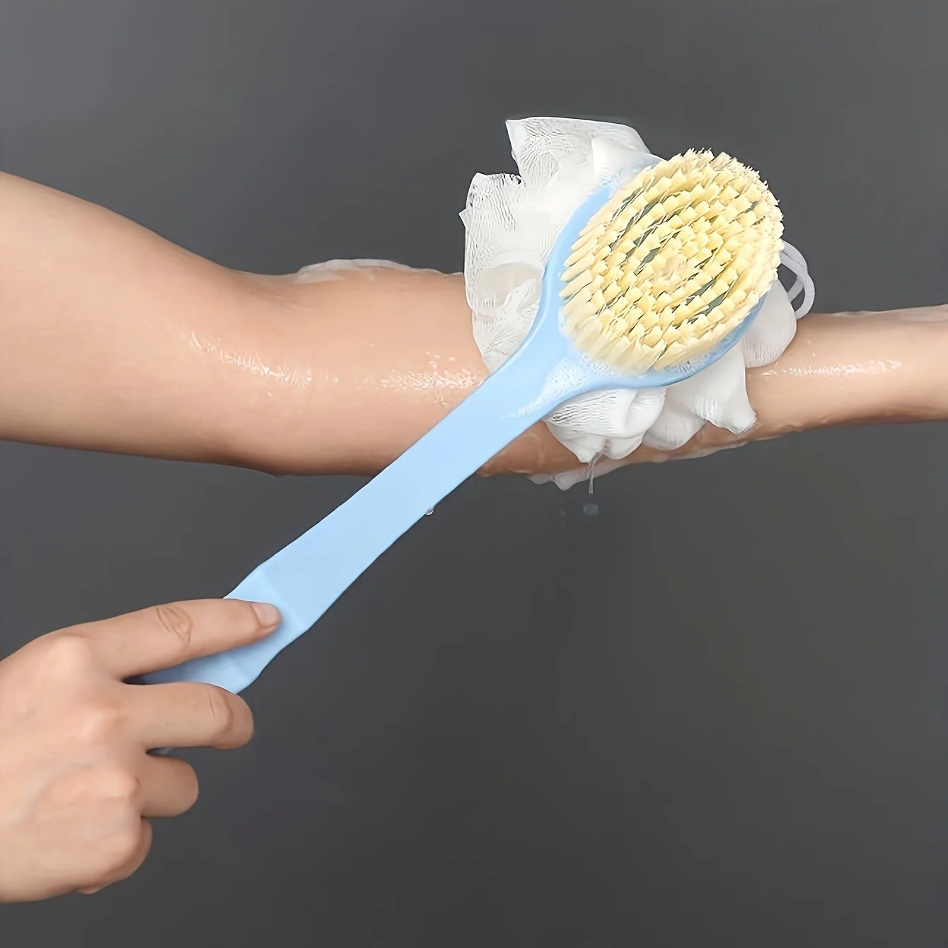 Long Handle Bath Body Brush Soft Back Shower Exfoliating Skin Scrubber Massager