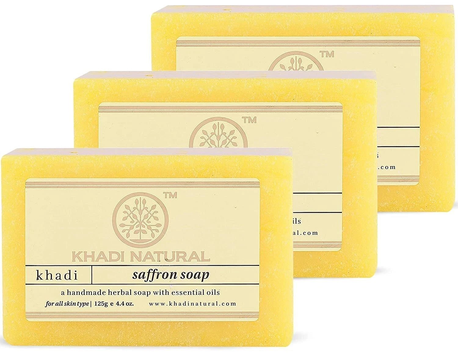 KHADI NATURAL SAFFRON SOAP 125G PACK OF 3