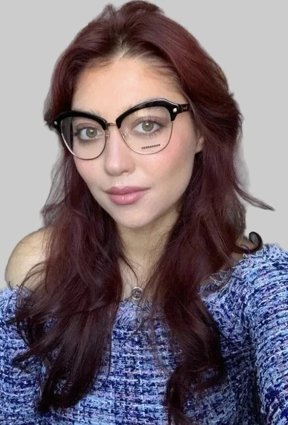 New DSQUARED2 Women’s Eyeglasses Frame Oversized Black Cat Eye