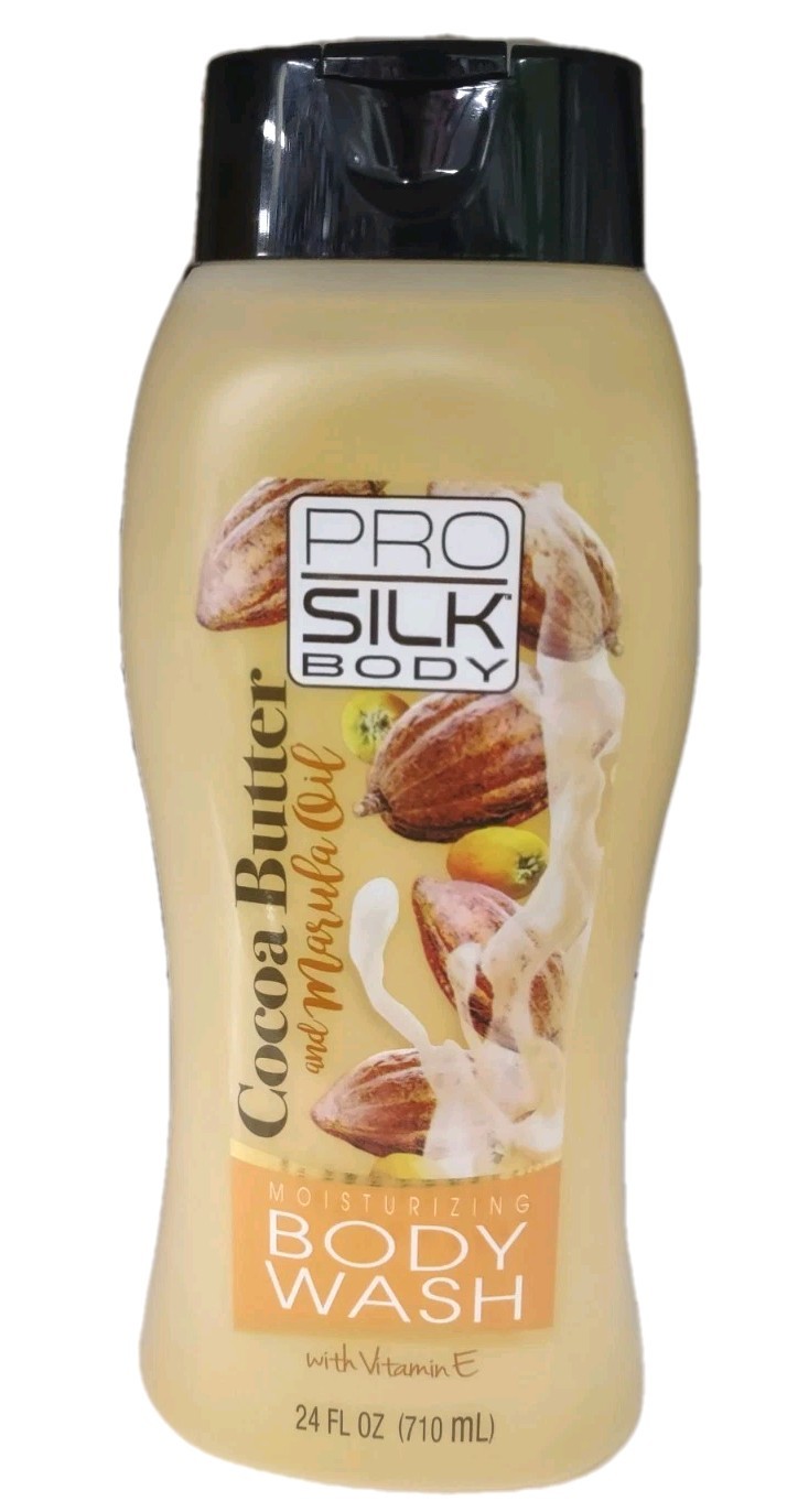 3Pks FAMILY SIZE P.Silk Body Wash w/ Cocoa Butter and Marula Oil Vit E 24 oz Ea