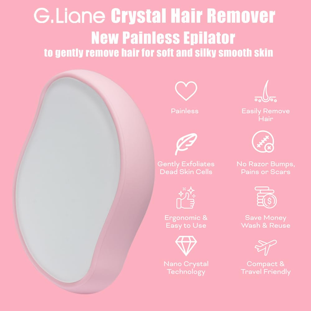 Crystal Hair Eraser,Physical Glass Hair Removal,Reusable Nano Hair Remover Stone