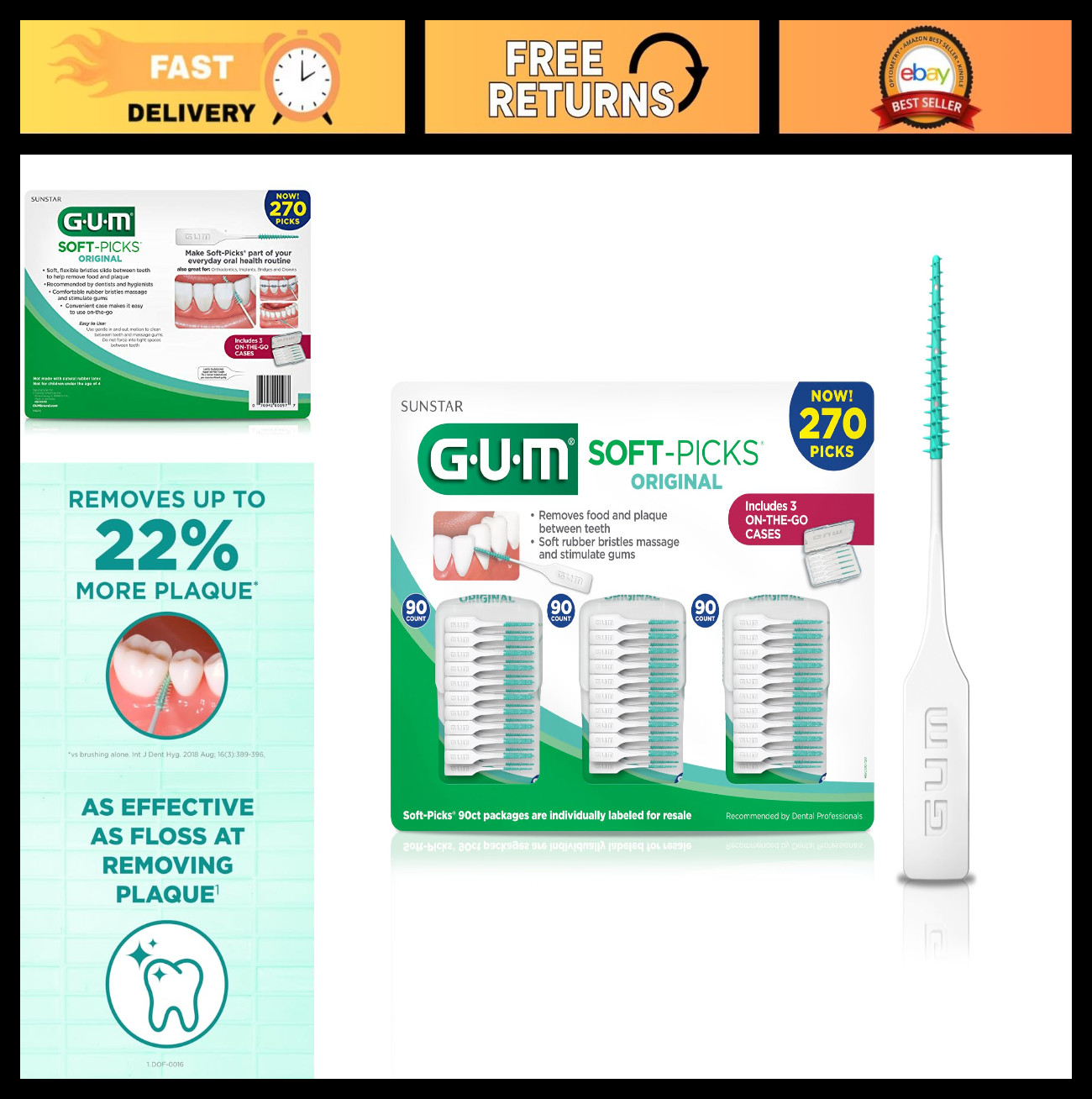 Easy-to-Use Dental Picks for Teeth Cleaning & Gum Health – 270 Count, Disposable