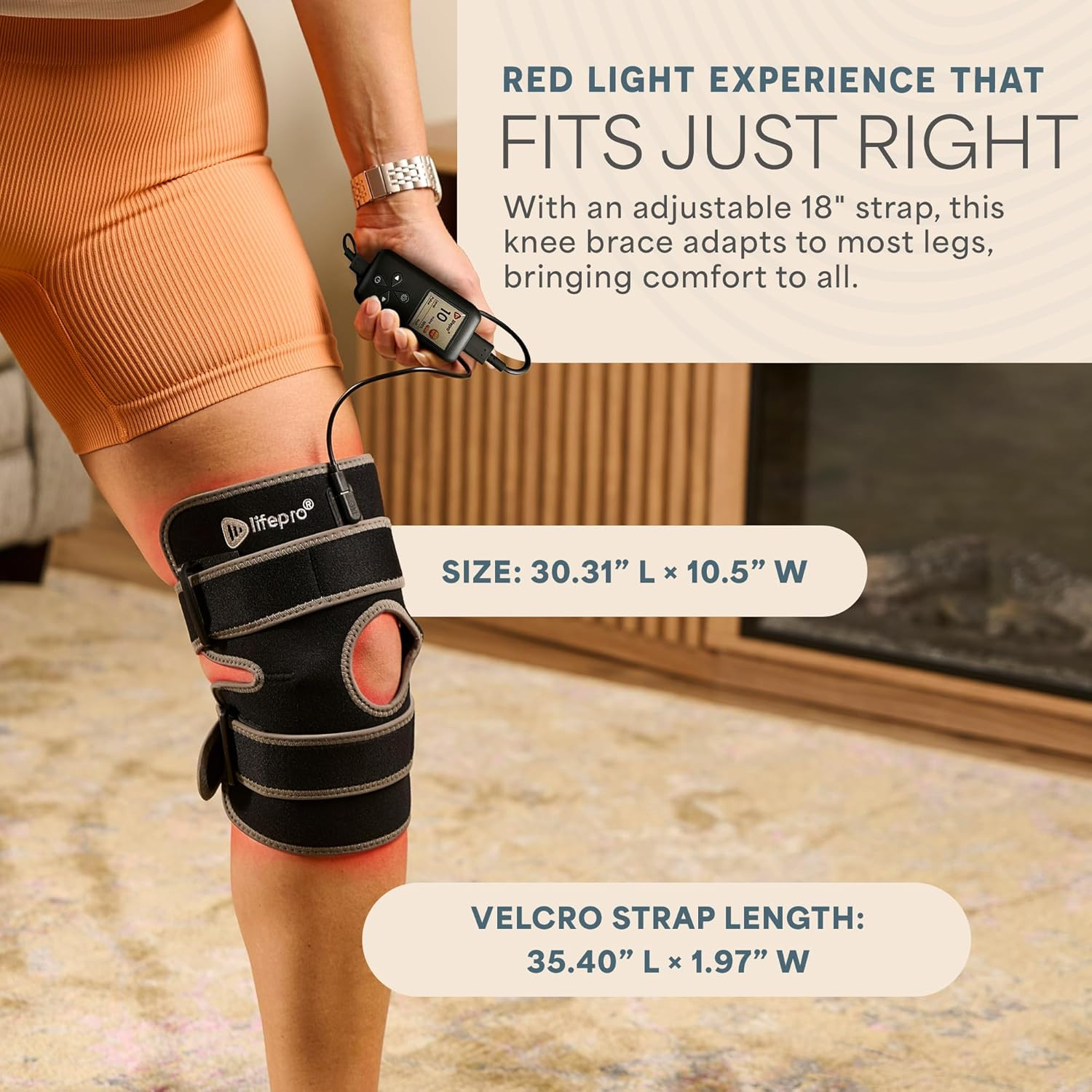 – Red Light Therapy for Knee Brace – Portable Knee Massager with 660Nm Red & 850