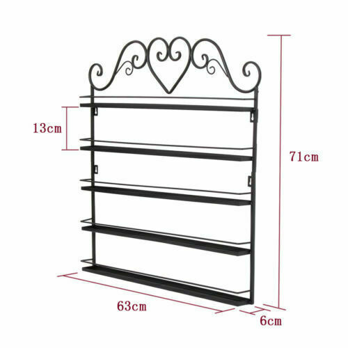 Metal 5 Tier Nail Polish Rack Wall Mounted Display Organizer Holder Stand Assemb