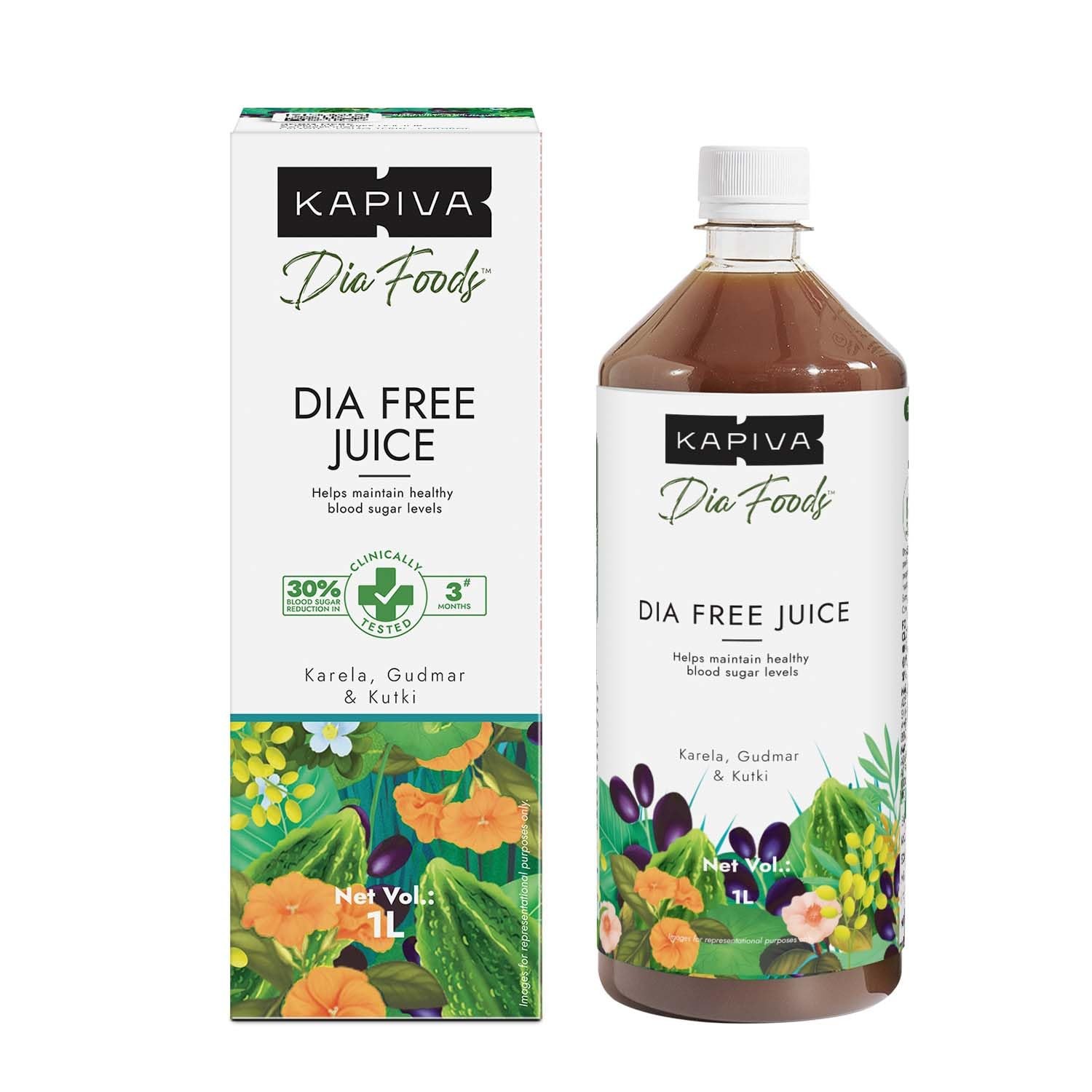 Kapiva Dia Free Juice| Herbal Blood Sugar Management Juice for Daily Wellness 1L