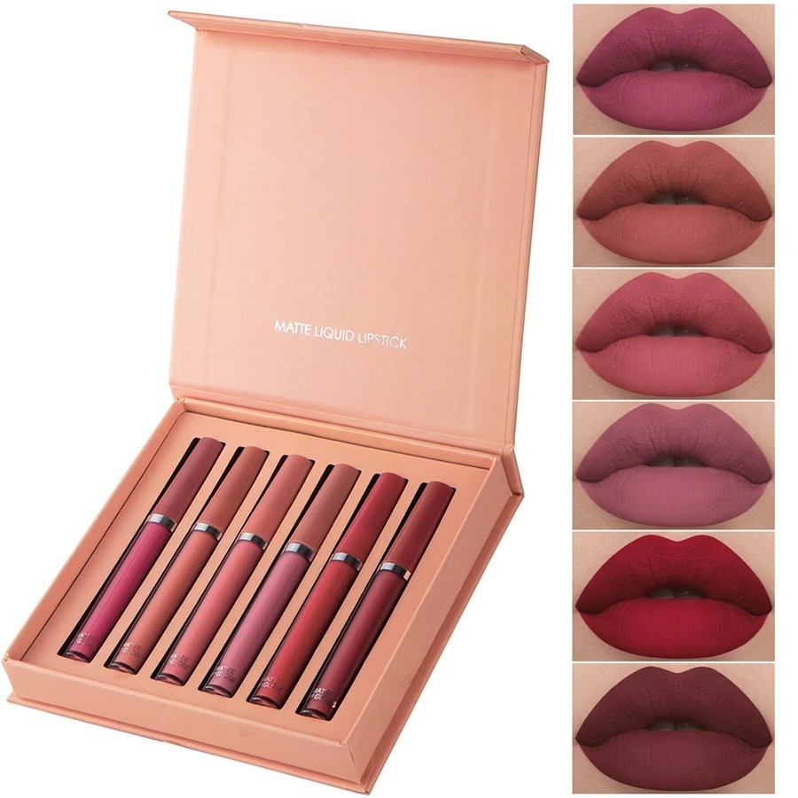 6pcs Matte Lipstick Set Waterproof Long Lasting Make Up Lipstick Beauty Cosmeti.