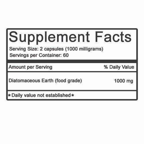 120 Diatomaceous Earth Capsules – #1 Natural Silica,Detox,Heavy Metals,Immunity