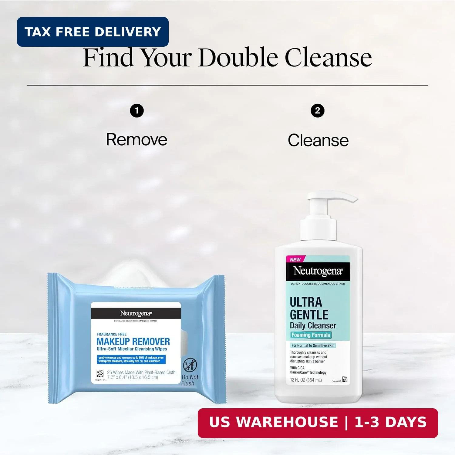 Neutrogena Makeup Remover Micellar Wipes for Face Daily Gently Removes Oil Dirt