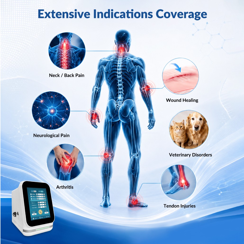 45W High Power Cold Laser Therapy Machine for Pain Relief 810nm + 980nm + 1064nm