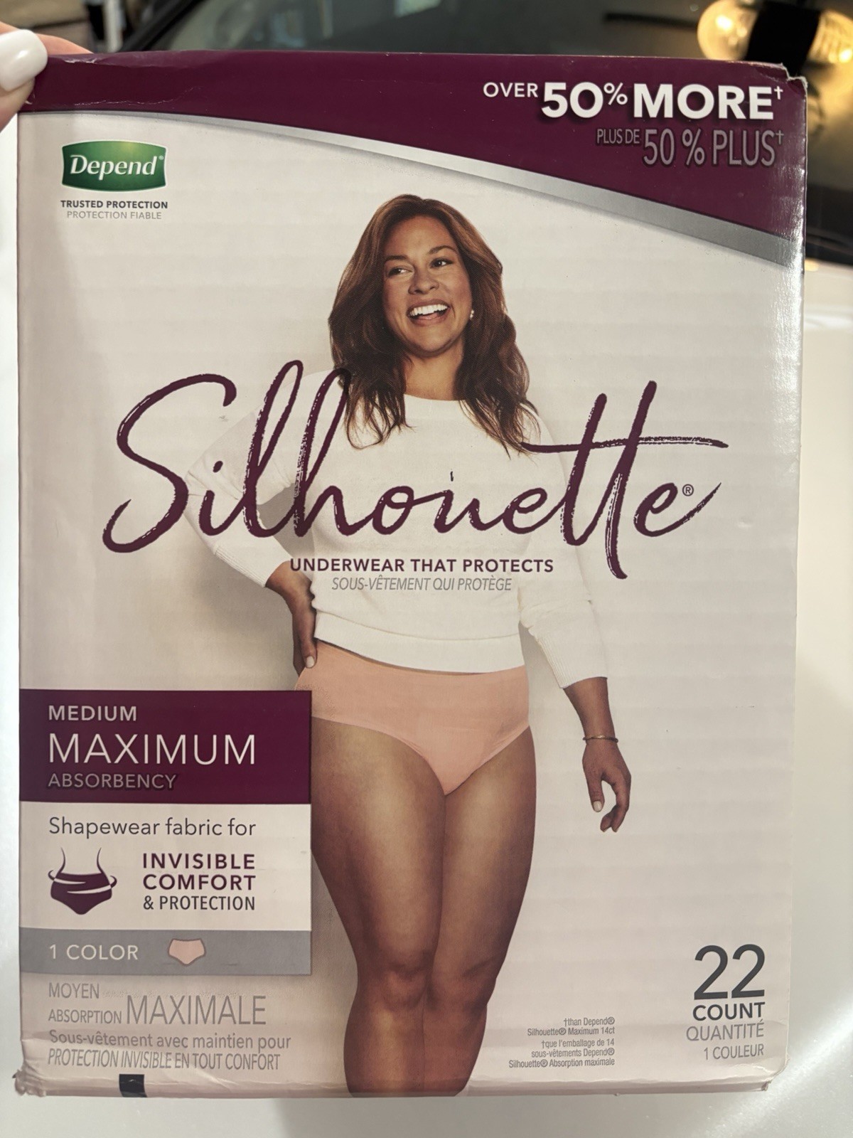 Depend Silhouette Incontinence Underwear for Women Max Absorbency Medium 22 ct